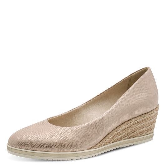 Tamaris Sko med Kilehæl Gold Struktur – 22313-968