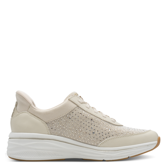 Tamaris Sneakers – STEP IN Komfort og Glitrende Detaljer – Beige (1-23779-45-418)