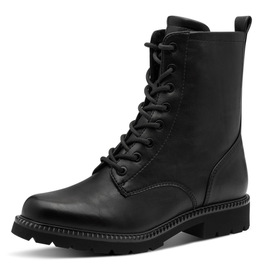Tamaris Lace Boot Flats – Sort Støvle – Komfort & Stil (1-25215-45-001)