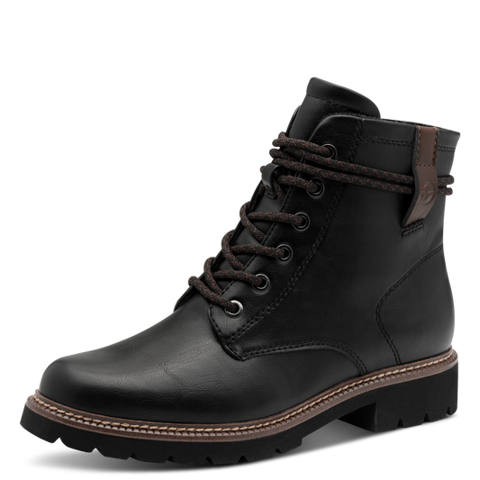 Tamaris Støvletter – Lace Boot Flats – Sort (1-25262-45-001)