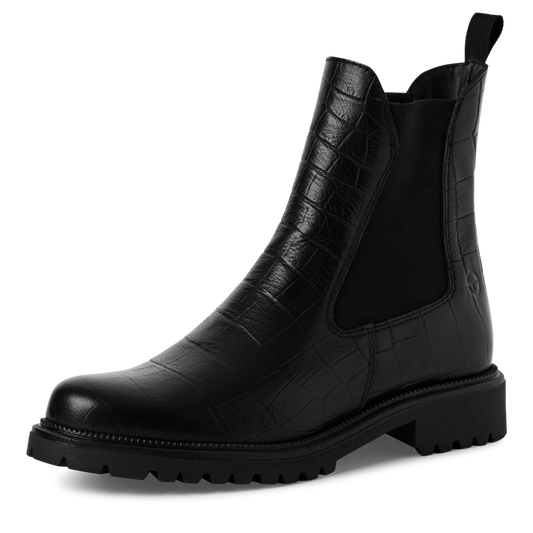 Tamaris Chelsea Boot i skind – Touchit Komfort – Sort (1-25427-41-028)