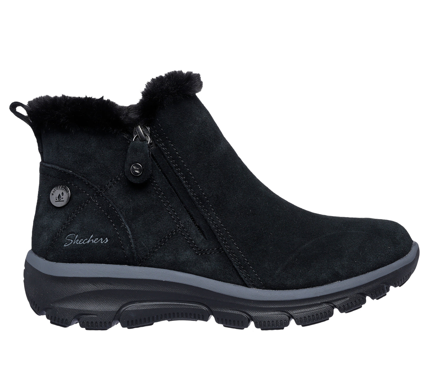 Skechers Relaxed Fit: Easy Going - High Zip 2 Vandtæt Ankelstøvle Dame – Sort (168042BBK)