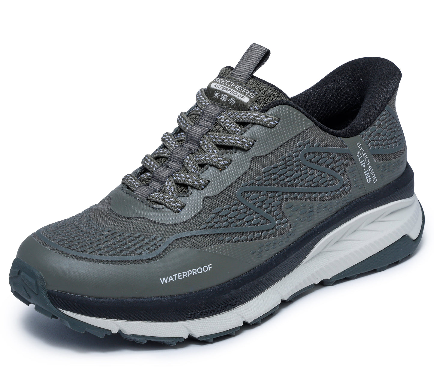 Skechers Slip-ins: Switch Back - Mist Vandtæt Sko Dame – Olive (180257OLBK)