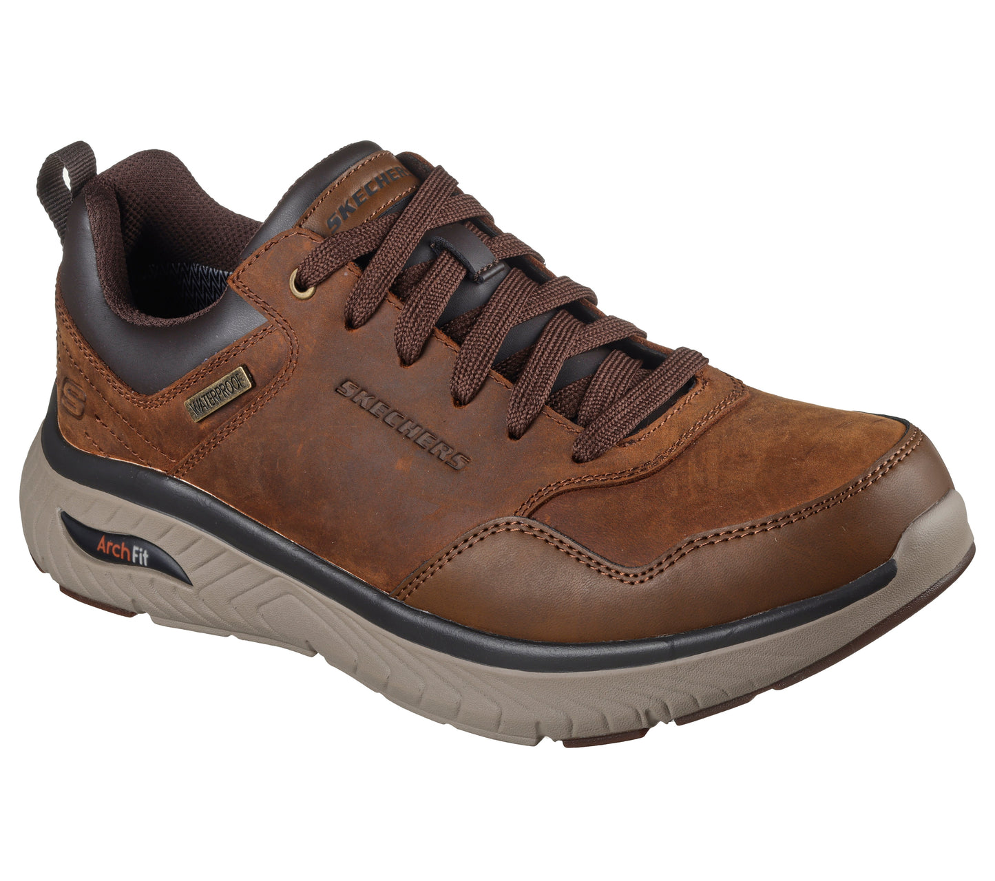 Skechers Relaxed Fit: Arch Crosser - Ronaldo Vandtæt Herresko – Brun (205347CDB)