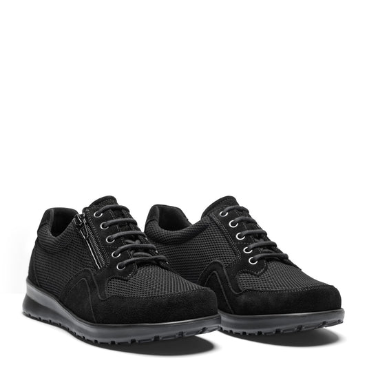 New Feet 231-15-810 dame sko i ruskind og mesh – let, åndbar og komfortabel med lynlås