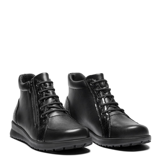 Dame ankelstøvle med snøre og lynlås – Sort – Varenr. 252-33-210