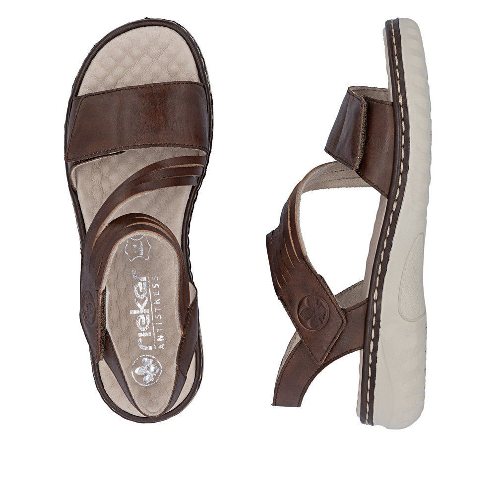 Rieker Damesandal 60464/22 Chestnut – Komfortabel og Let Sandal
