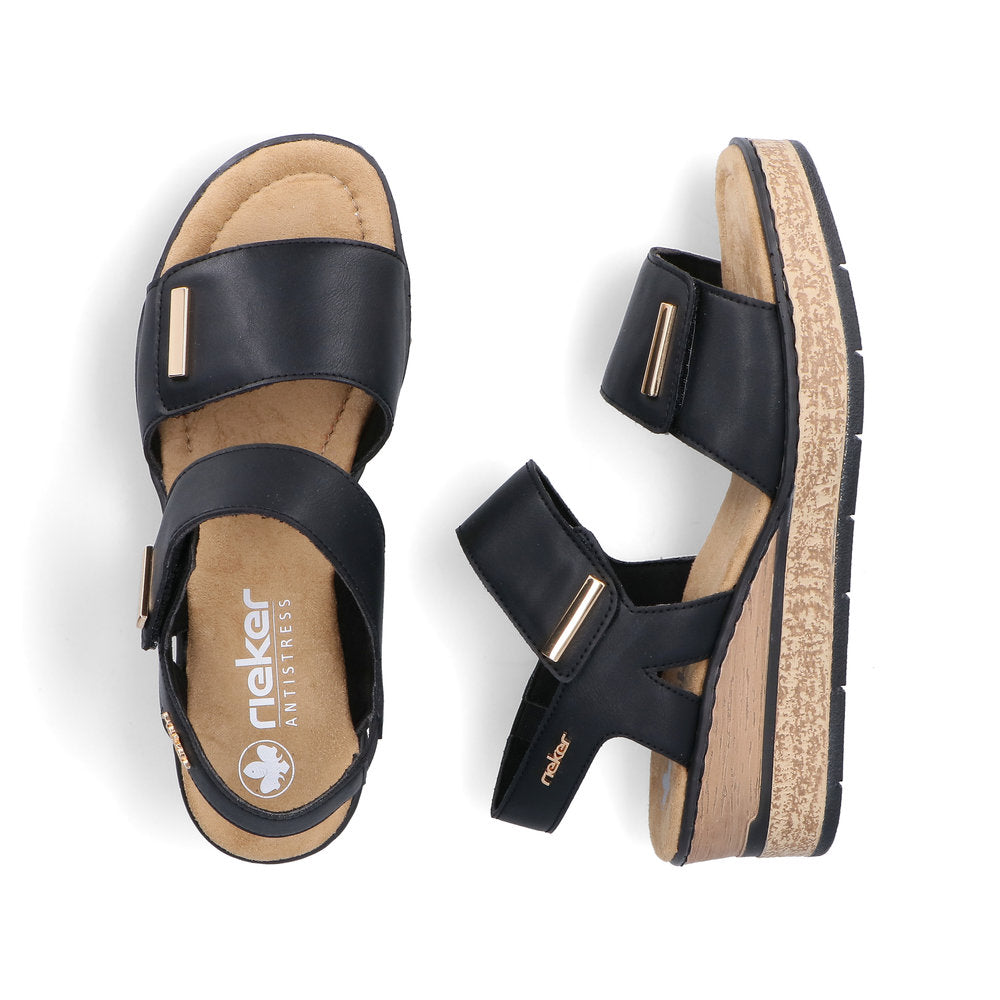 Rieker 63781/00 Sort – Komfortabel og Let Damesandal