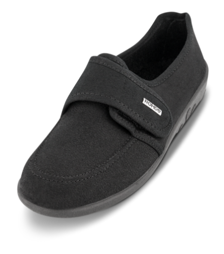 Rohde damesko 2222 – hjemmesko med velcro, fleece og fleksibel Aerosoft-sål