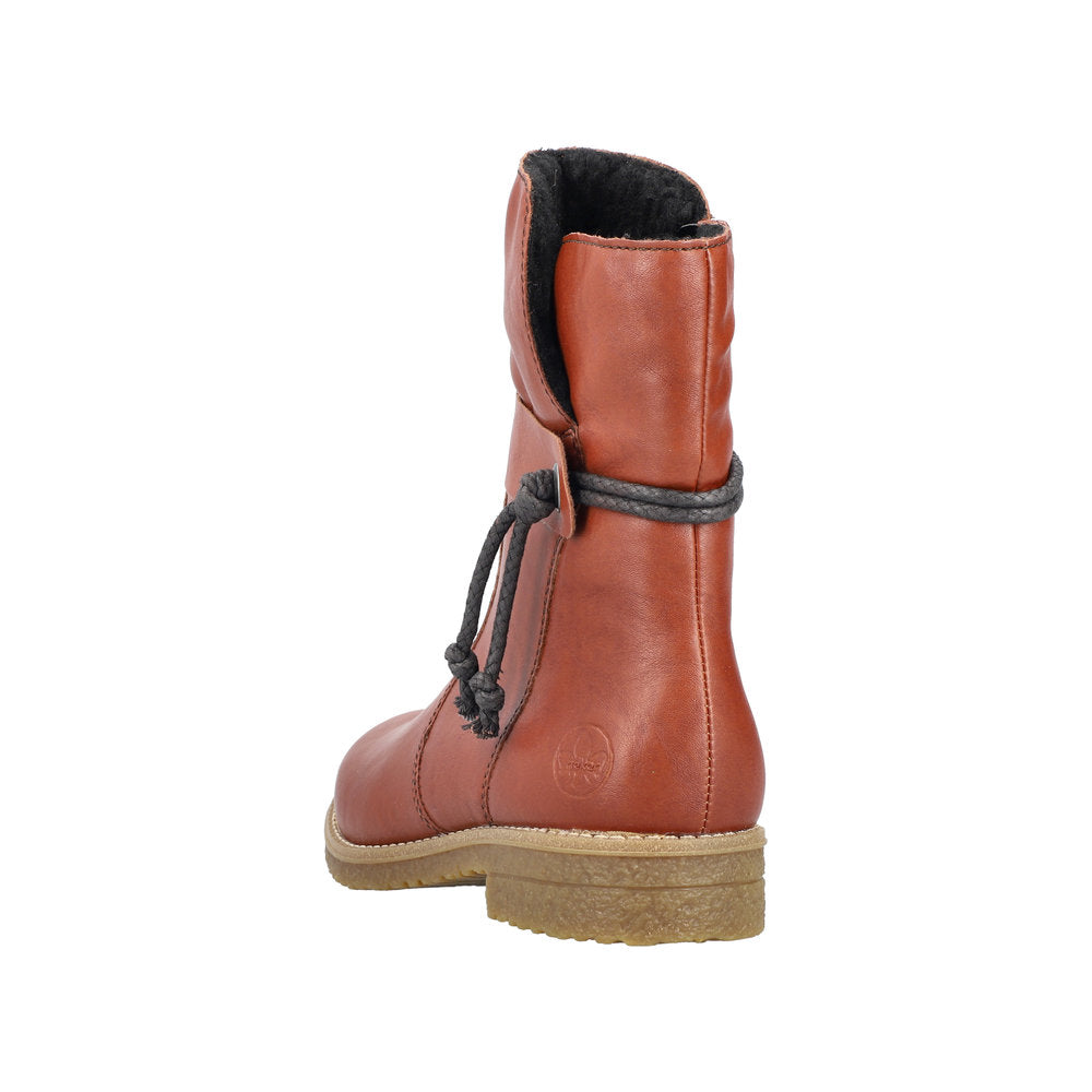 Rieker Brun Dame Støvle med Varm Foring og Lynlås (73551-24)