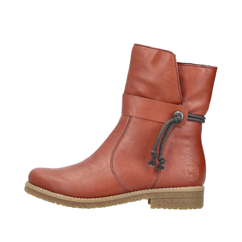 Rieker Brun Dame Støvle med Varm Foring og Lynlås (73551-24)