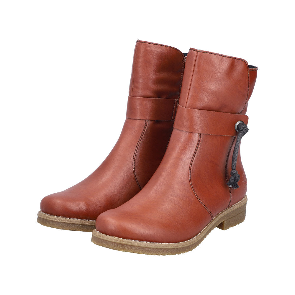 Rieker Brun Dame Støvle med Varm Foring og Lynlås (73551-24)