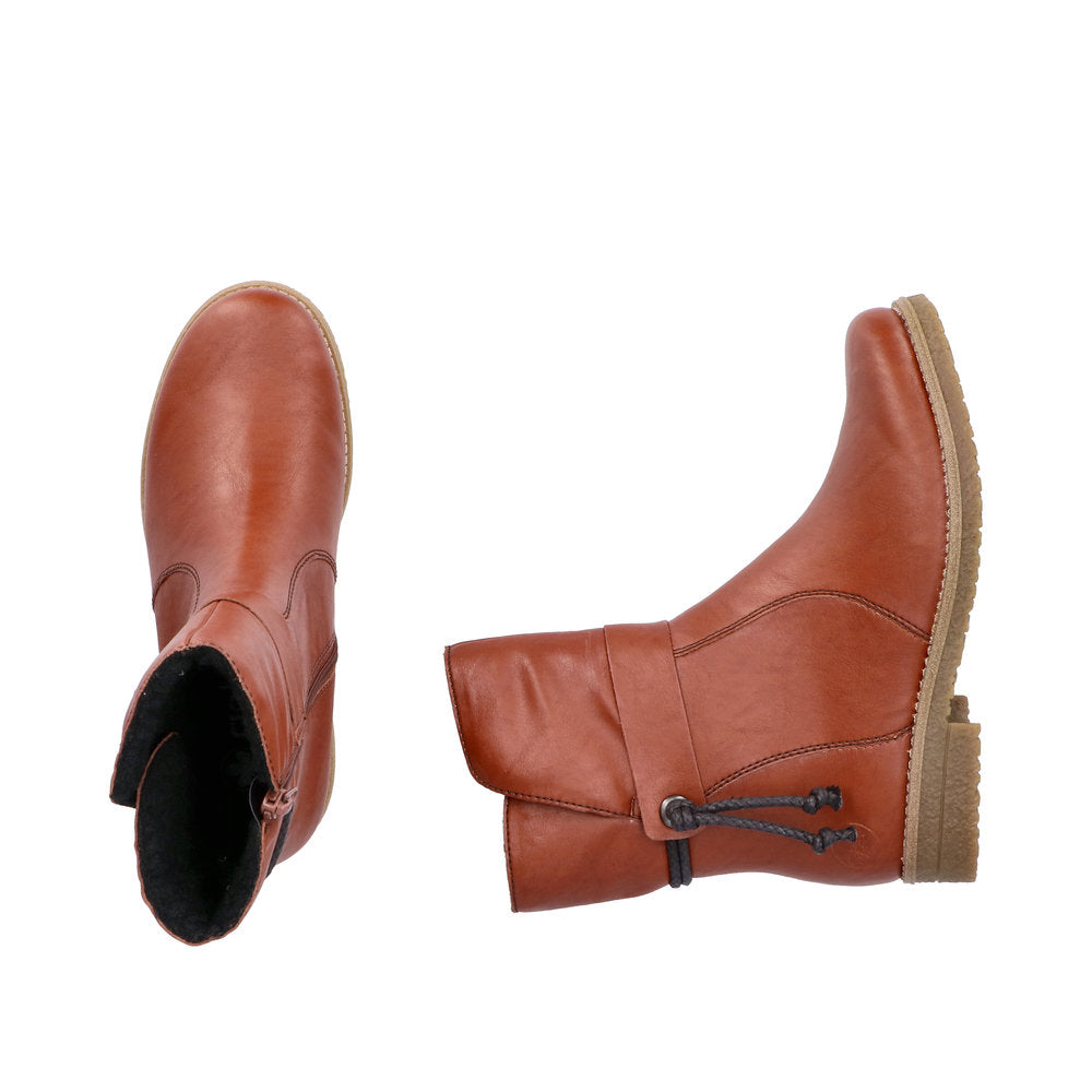 Rieker Brun Dame Støvle med Varm Foring og Lynlås (73551-24)