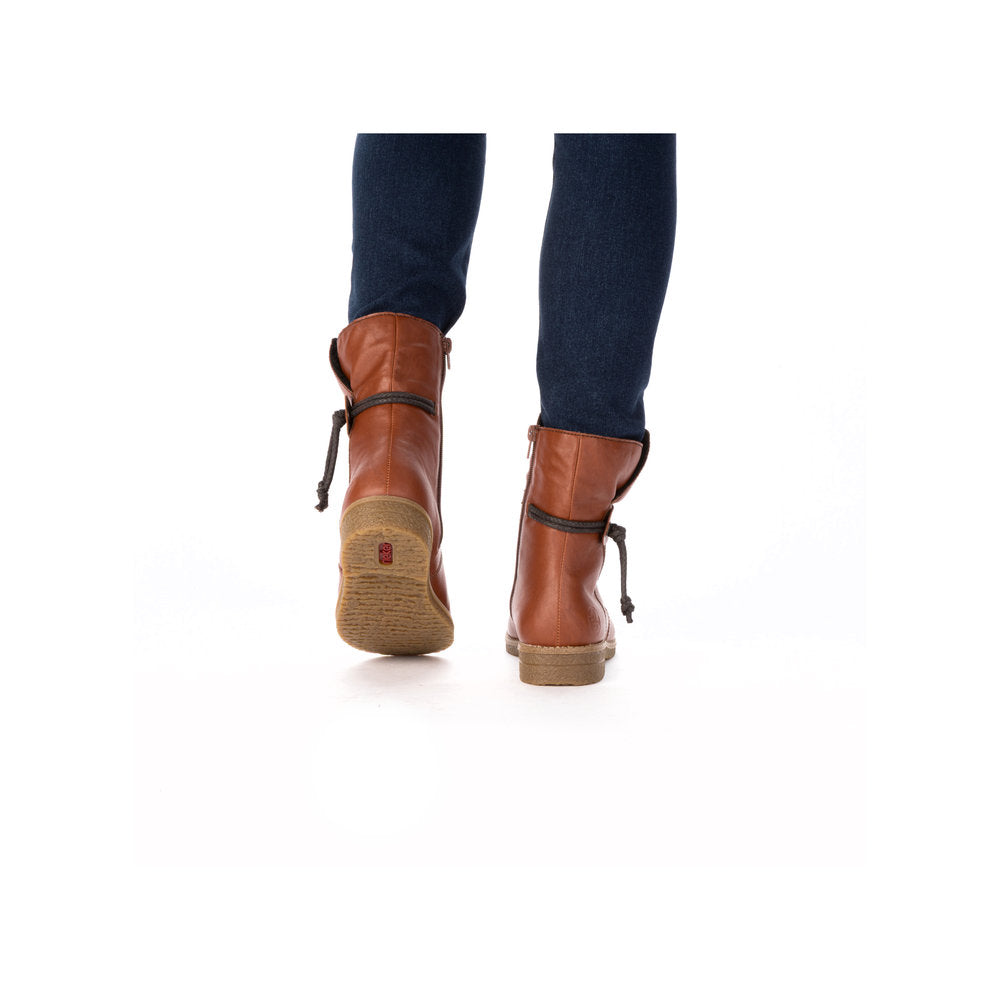 Rieker Brun Dame Støvle med Varm Foring og Lynlås (73551-24)