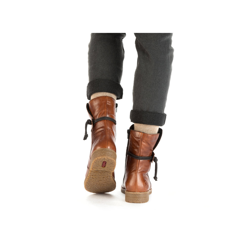 Rieker Brun Dame Støvle med Varm Foring og Lynlås (73551-24)