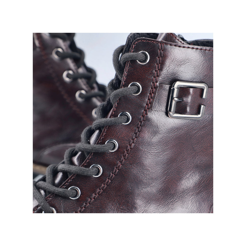 Rieker damestøvle bordeaux 74802-35 – komfort og stil