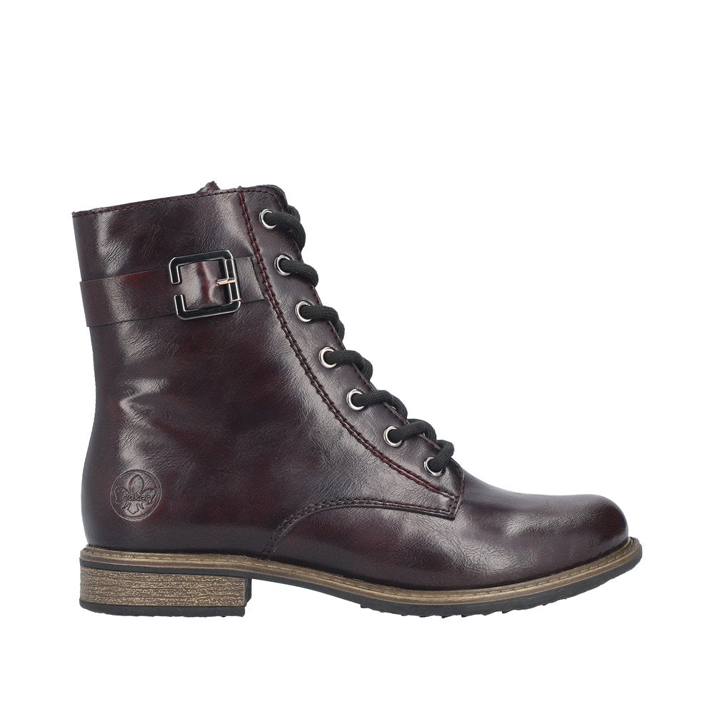 Rieker damestøvle bordeaux 74802-35 – komfort og stil