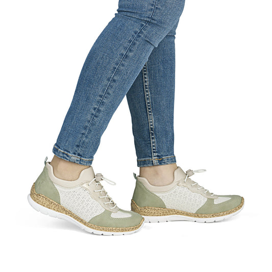 Rieker N4260-80 Beige – Let og komfortabel damesko til hverdagsbrug