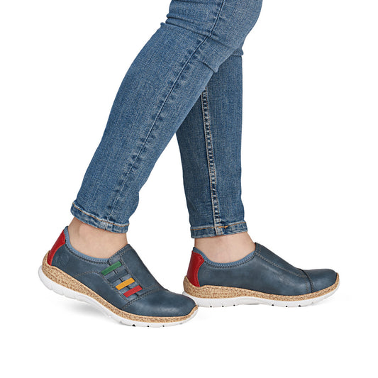 Rieker N4264-14 Blå – Komfortabel og let hverdagssko