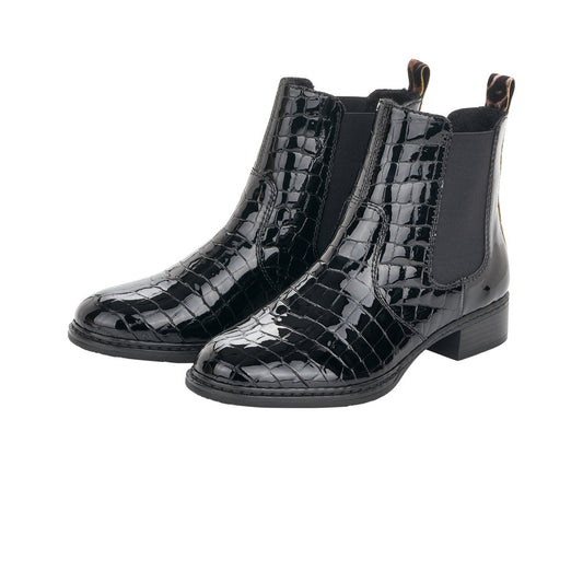 Rieker støvle til dame i sort lak – Model 73494-00