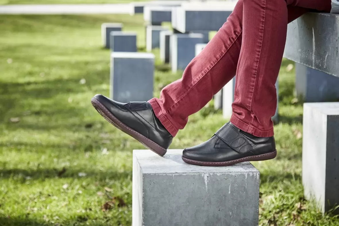 New Feet 172-40-210 dame sko i blødt skind – velcrorem og udtagelig indlægssål