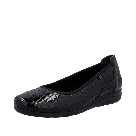 Rieker ballerinasko til dame i sort – Model L9350-01