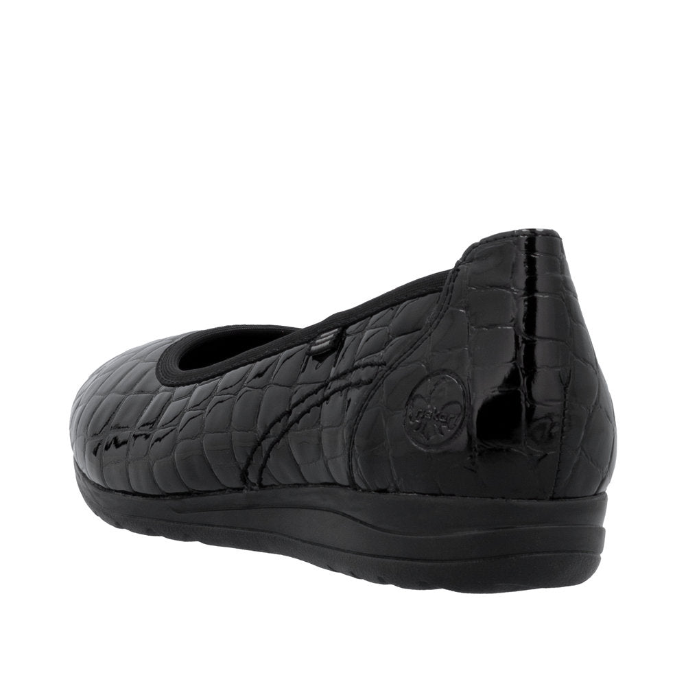 Rieker ballerinasko til dame i sort – Model L9350-01