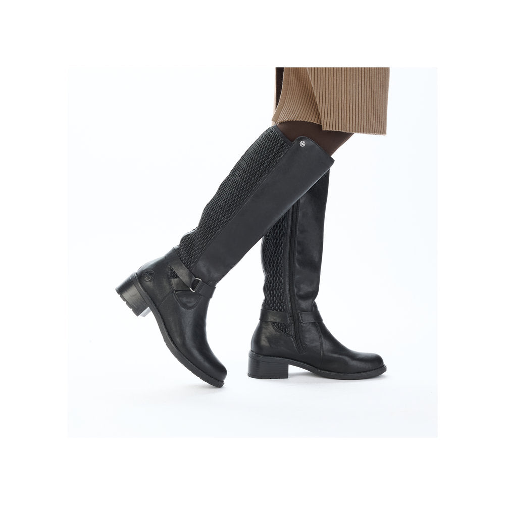 Rieker lang støvle til dame i sort – Model 75490-00