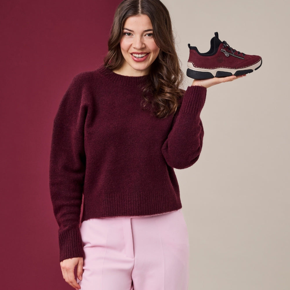Rieker sneakers til dame i bordeaux – Model 45973-36