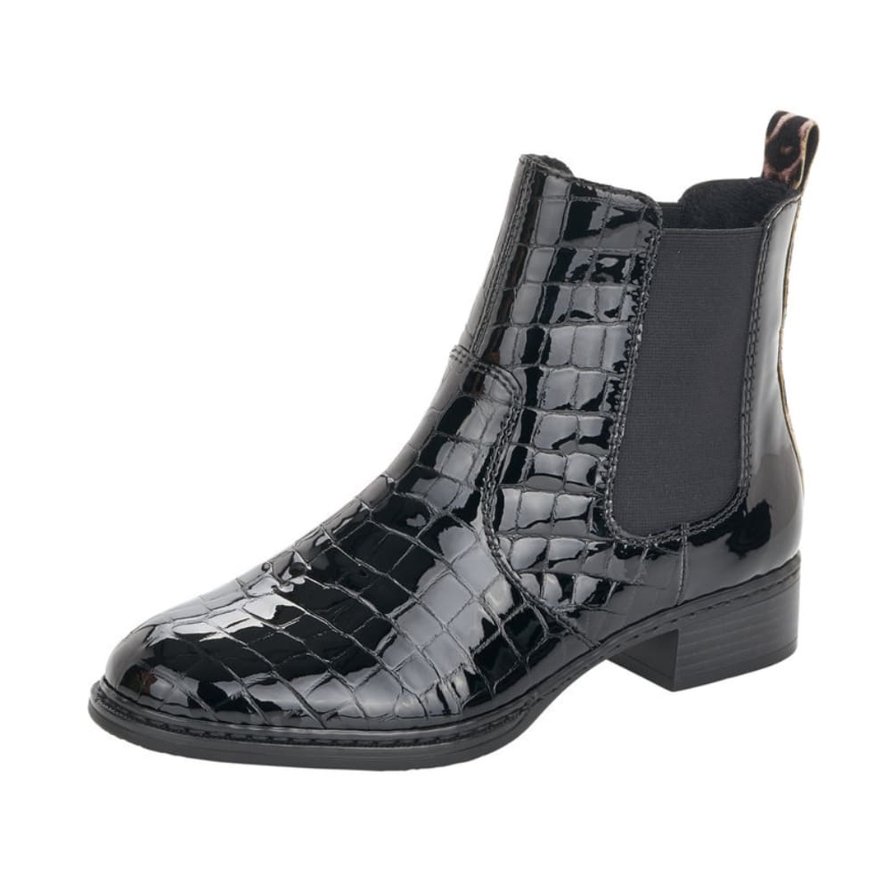 Rieker støvle til dame i sort lak – Model 73494-00