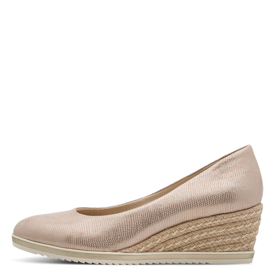 Tamaris Sko med Kilehæl Gold Struktur – 22313-968