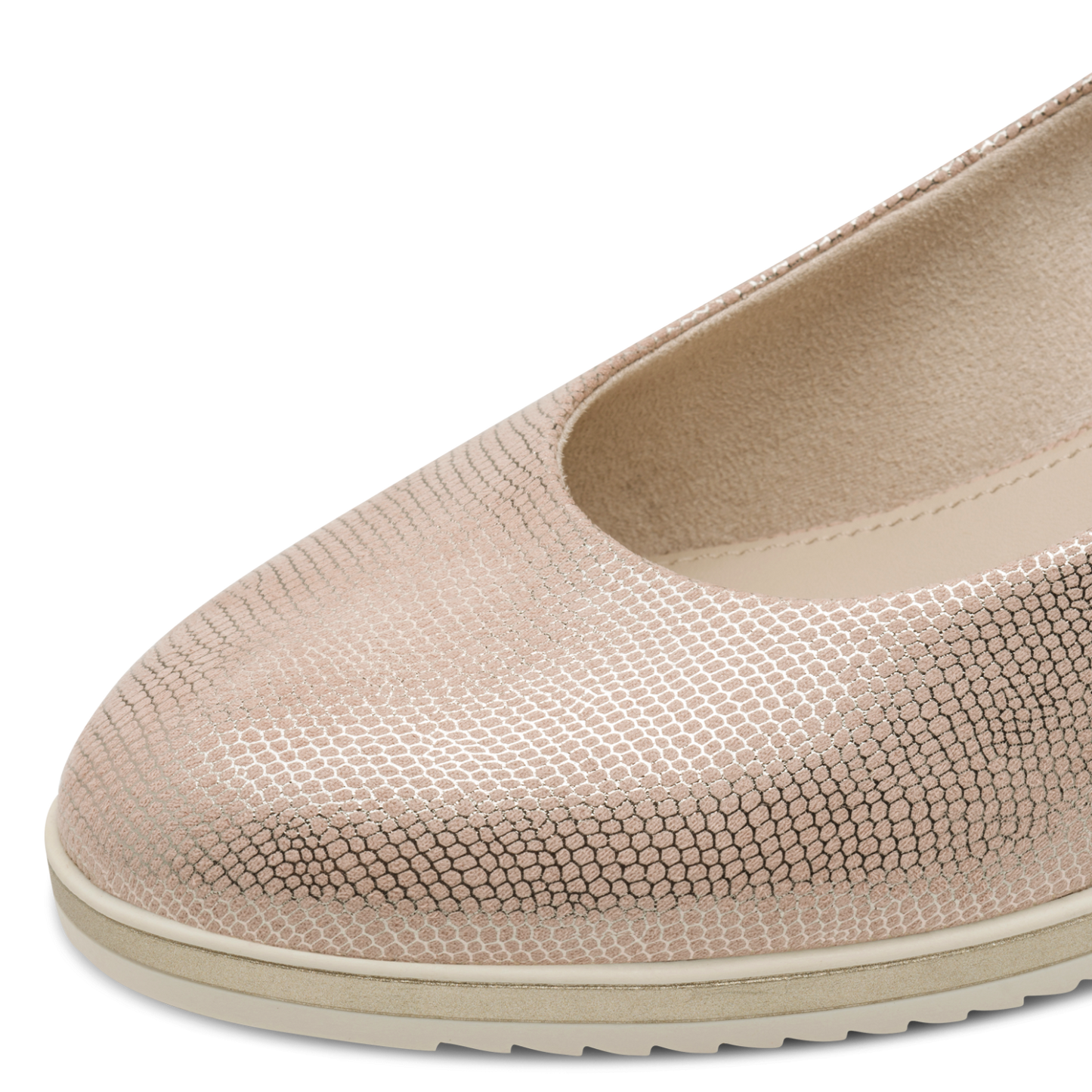 Tamaris Sko med Kilehæl Gold Struktur – 22313-968