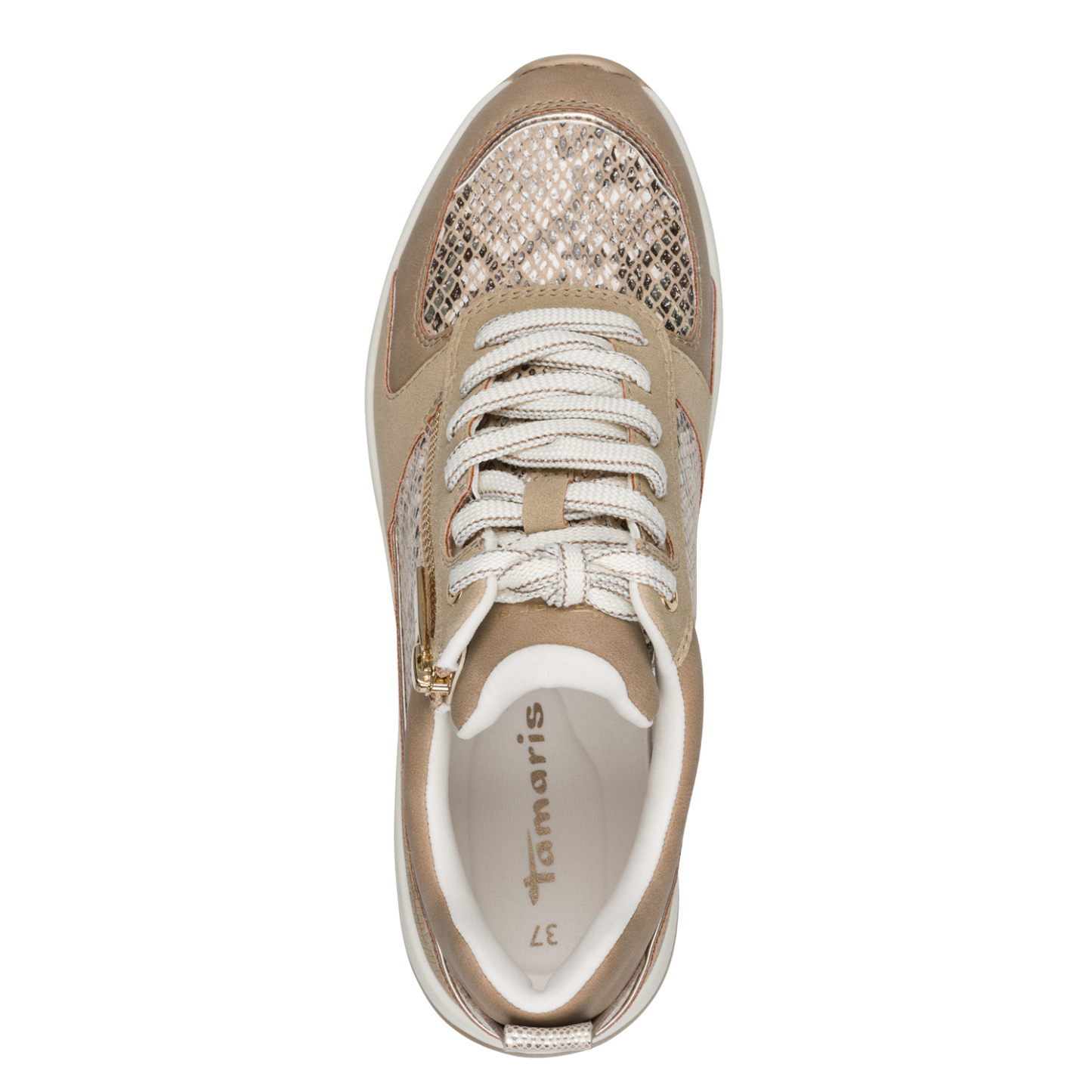 Tamaris Sneaker med Lynlås Beige – 1-23754-45-483