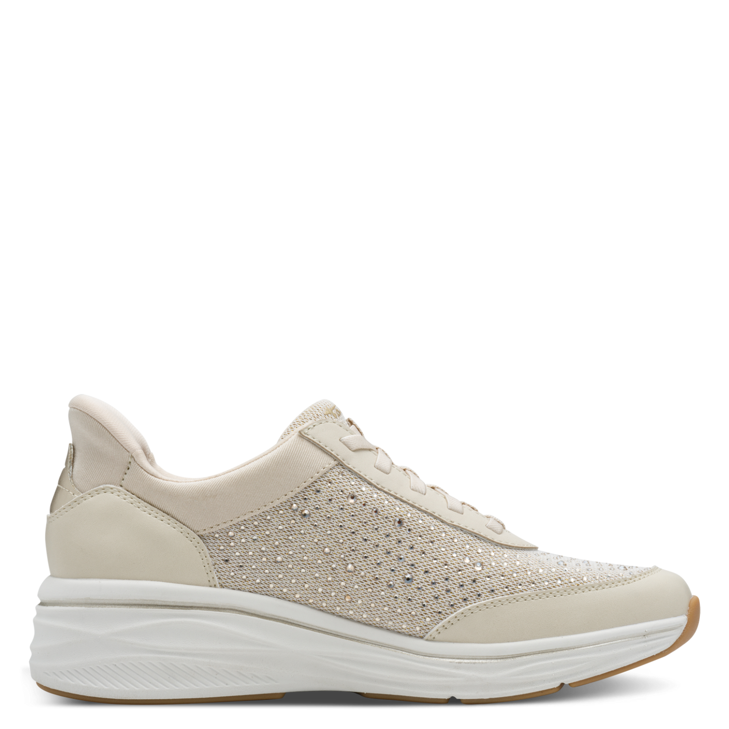 Tamaris Sneakers – STEP IN Komfort og Glitrende Detaljer – Beige (1-23779-45-418)