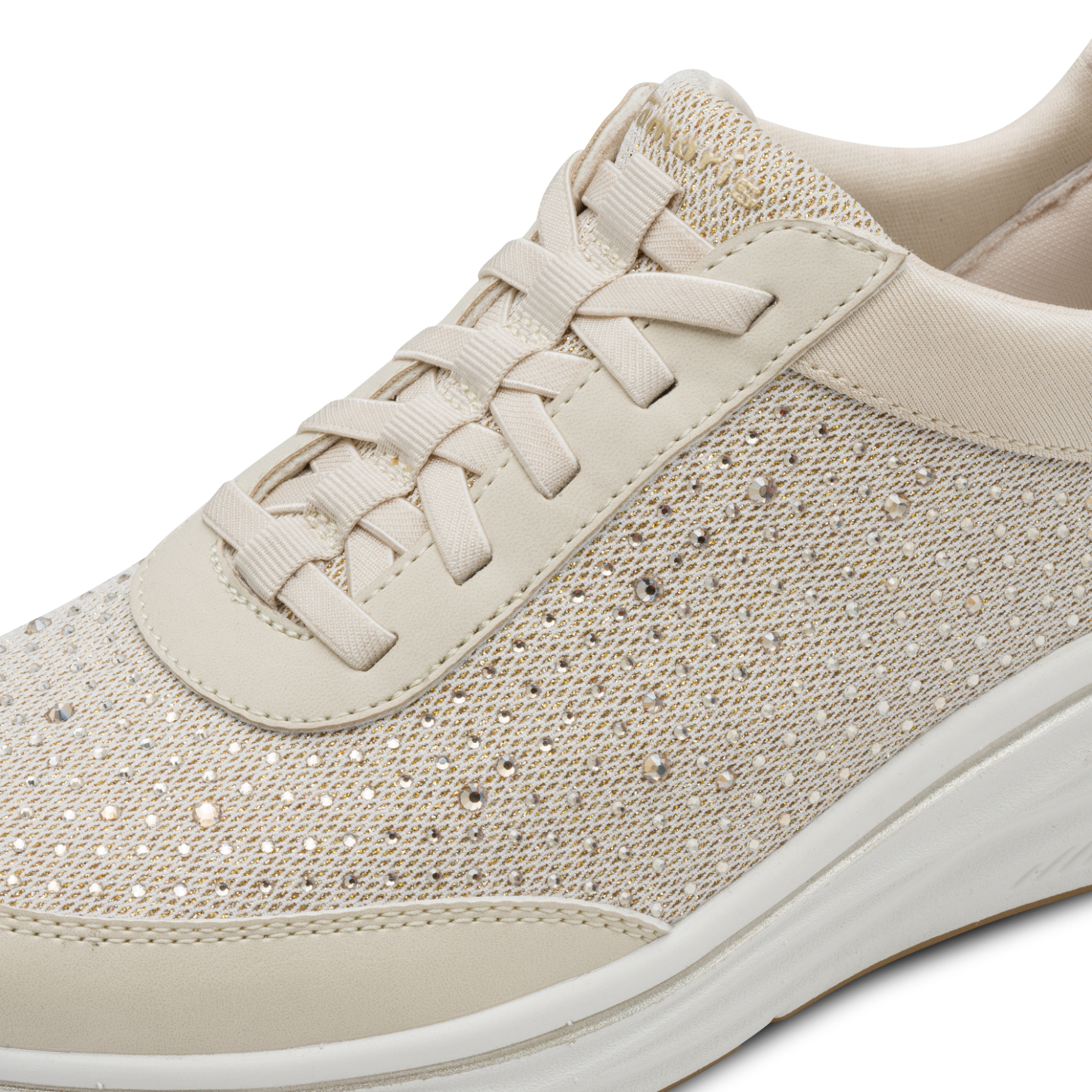 Tamaris Sneakers – STEP IN Komfort og Glitrende Detaljer – Beige (1-23779-45-418)