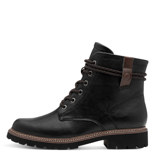 Tamaris Støvletter – Lace Boot Flats – Sort (1-25262-45-001)