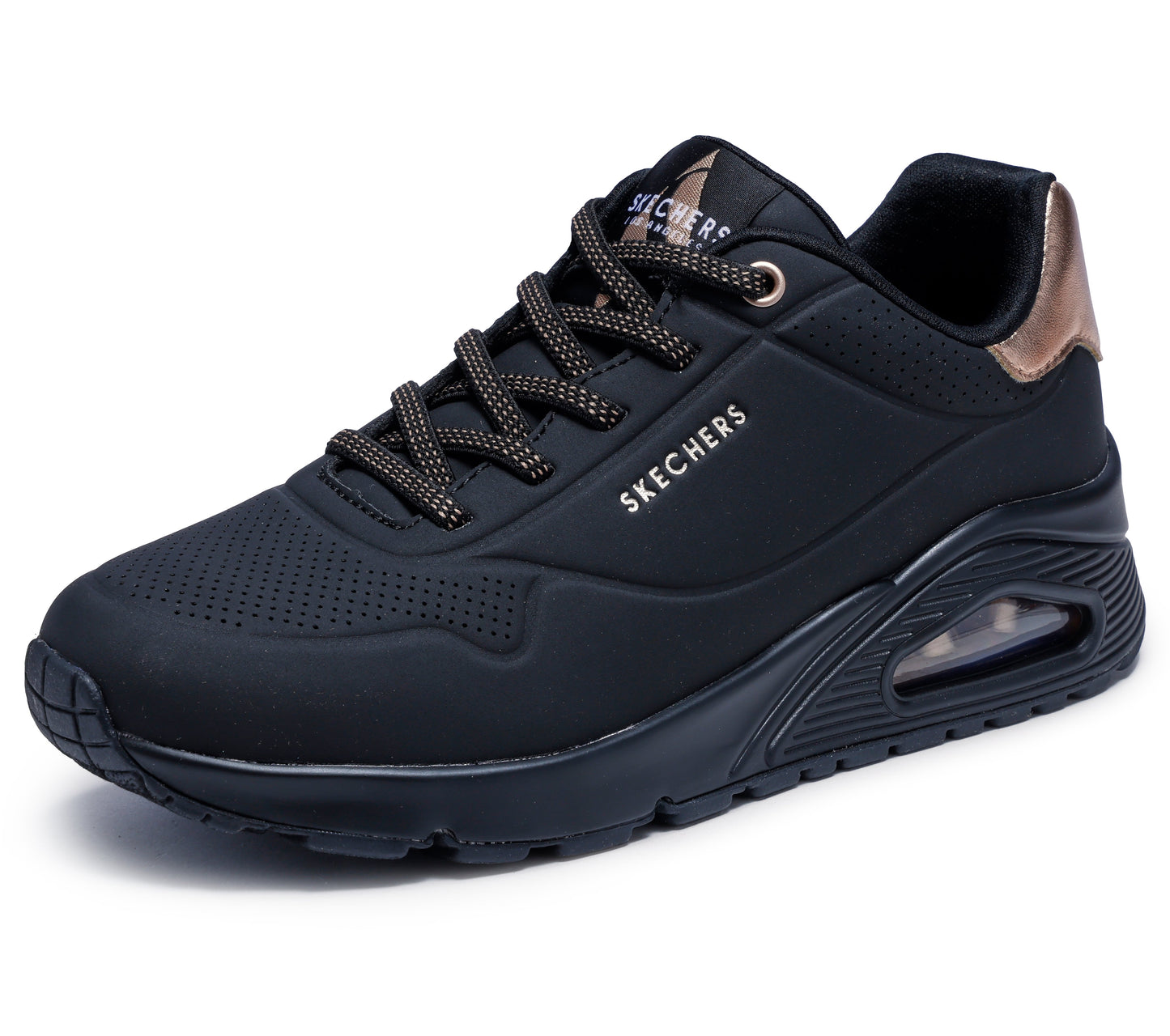 Skechers Street Uno - Shimmer Away Dame Sneaker – Sort (155196BBK)