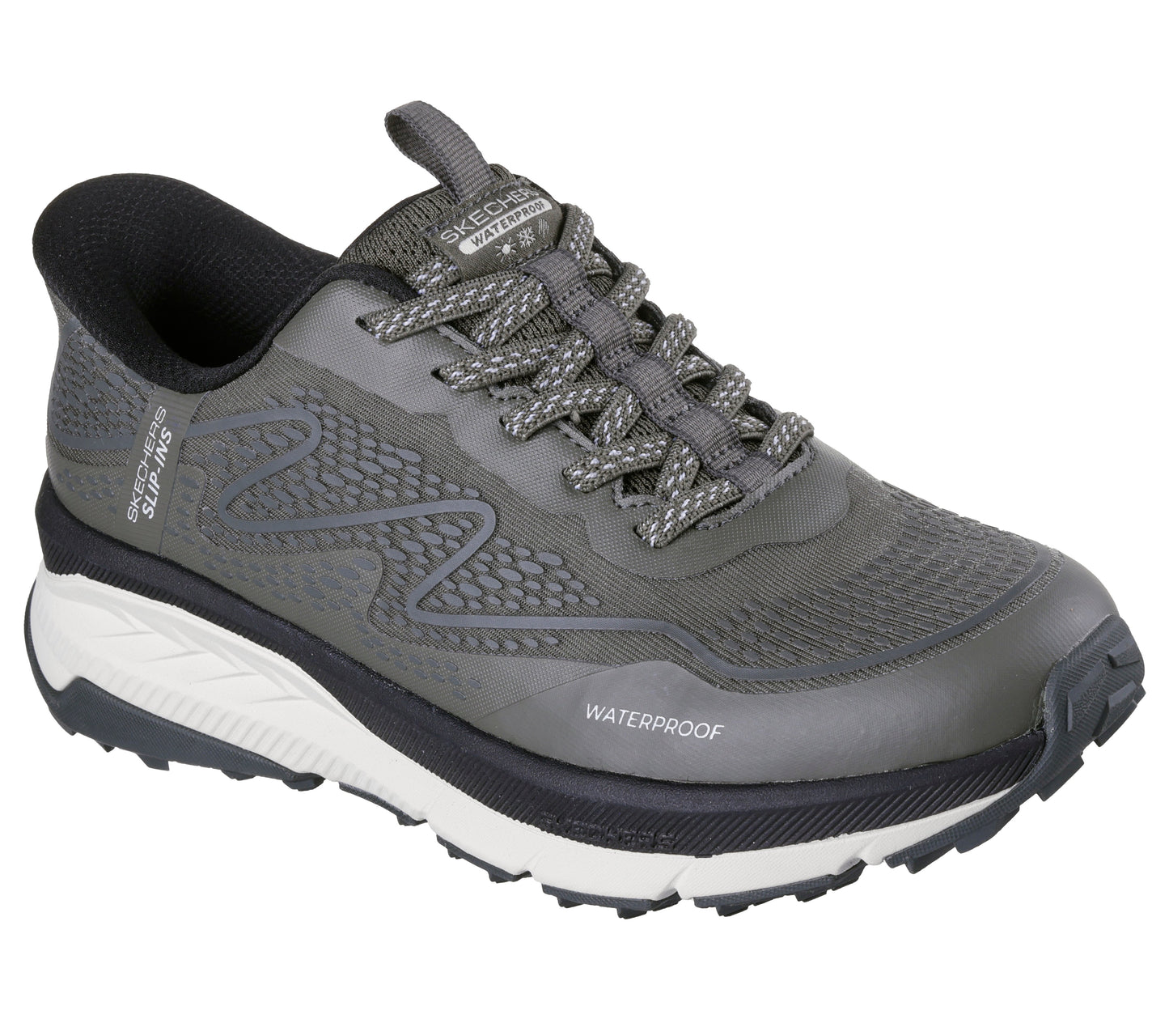 Skechers Slip-ins: Switch Back - Mist Vandtæt Sko Dame – Olive (180257OLBK)