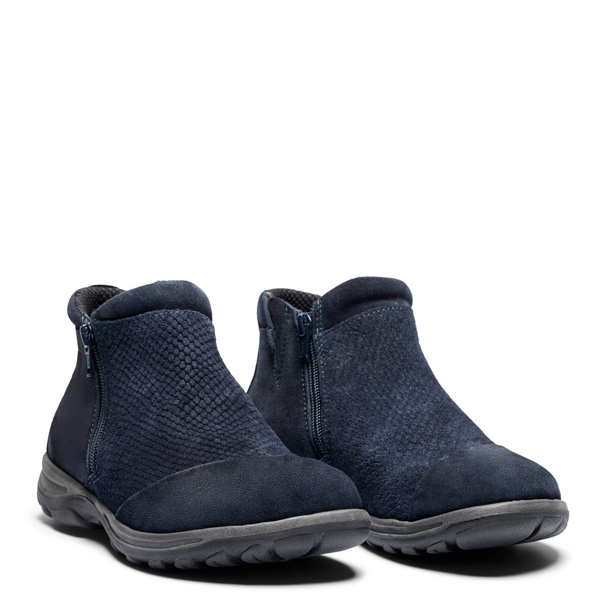 H1: Dame ankelstøvle med to lynlåse – Blå – Varenr. 242-13-1740