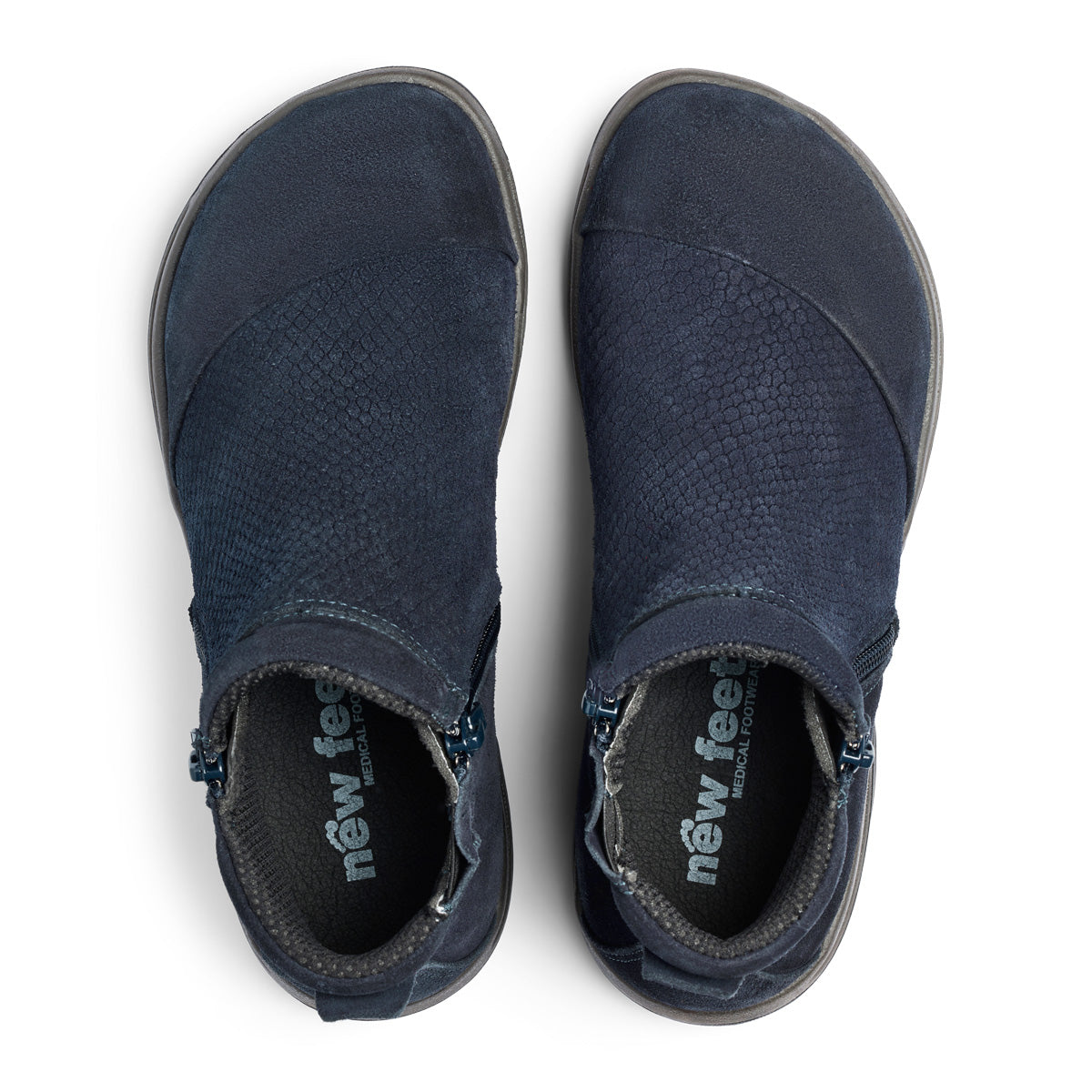 H1: Dame ankelstøvle med to lynlåse – Blå – Varenr. 242-13-1740