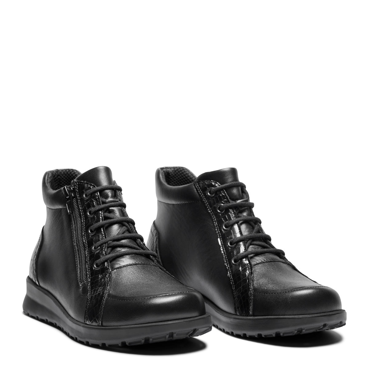 Dame ankelstøvle med snøre og lynlås – Sort – Varenr. 252-33-210