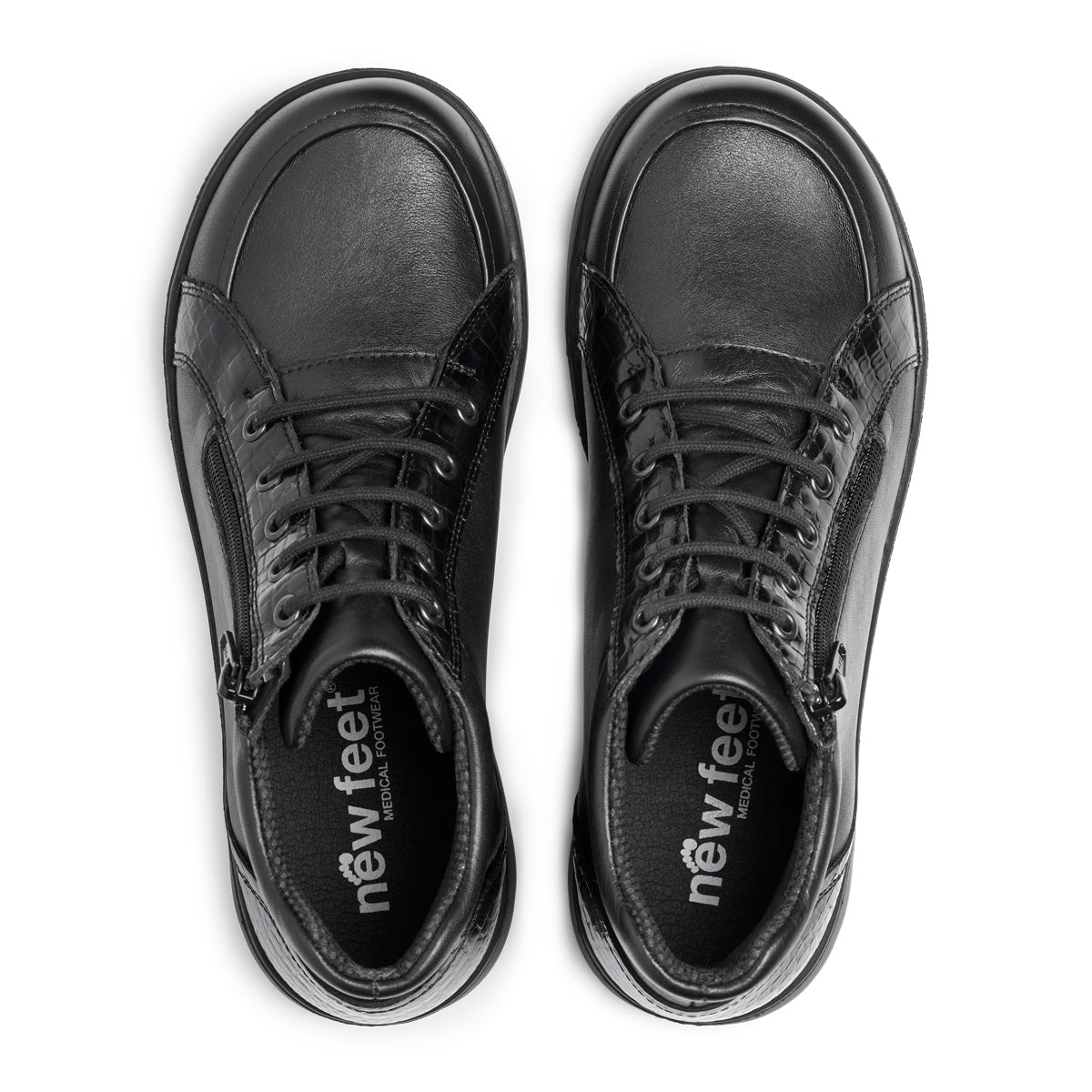 Dame ankelstøvle med snøre og lynlås – Sort – Varenr. 252-33-210