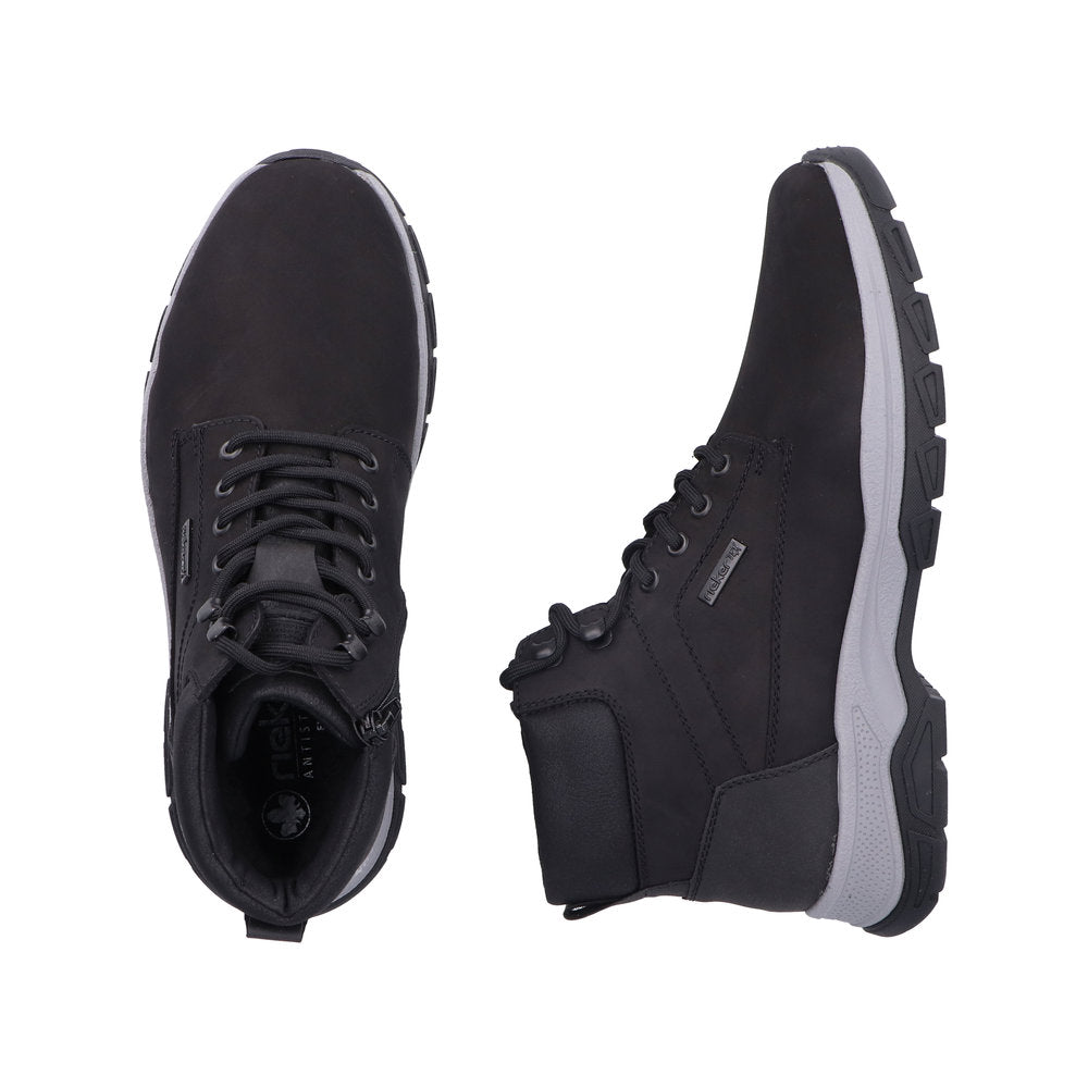 Rieker 30241-00 Herre Snørestøvle i Sort – Robust, Varm & Komfortabel