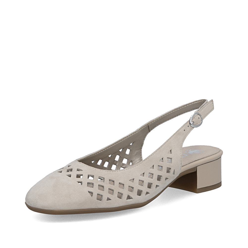 Rieker Damesko med Rem 43457/60 Beige – Let og Komfortabel