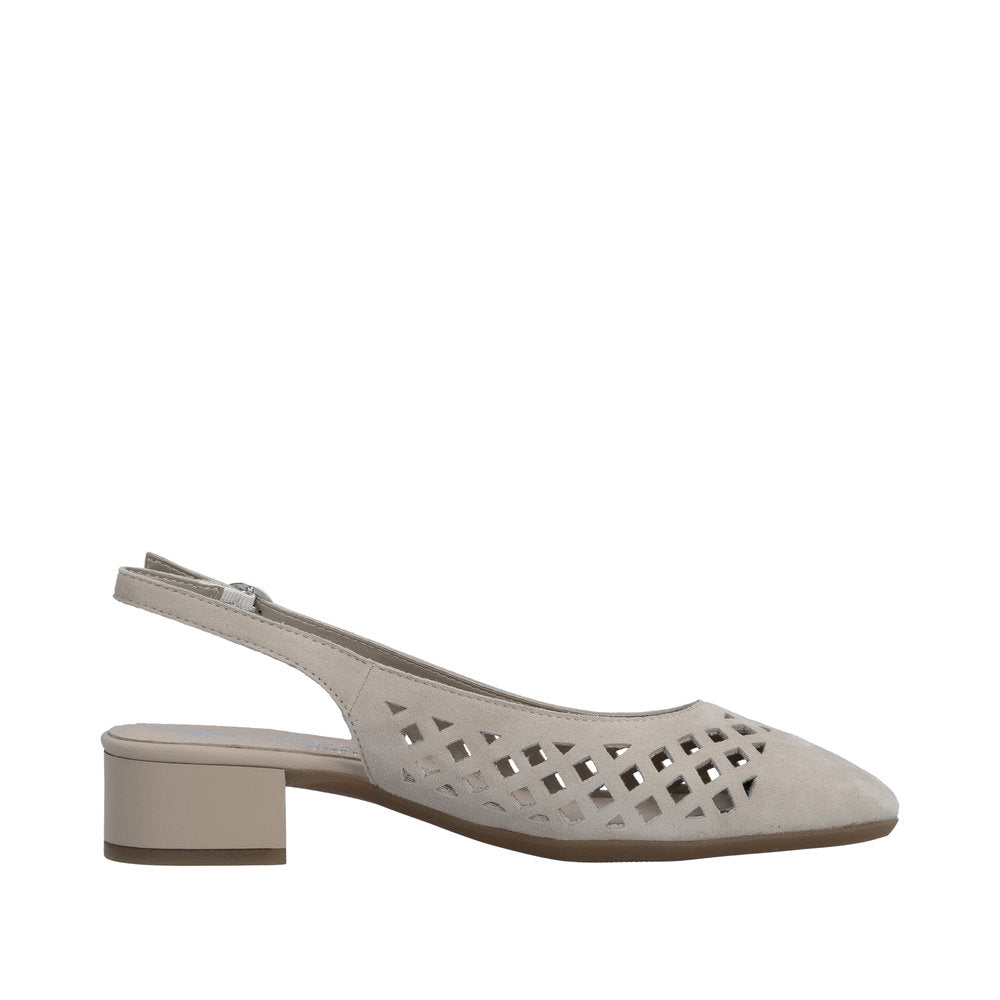 Rieker Damesko med Rem 43457/60 Beige – Let og Komfortabel