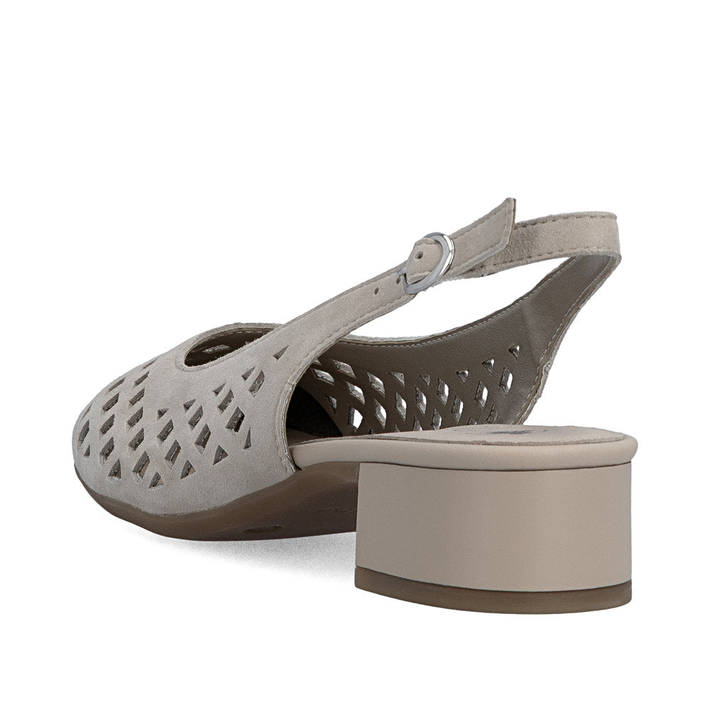 Rieker Damesko med Rem 43457/60 Beige – Let og Komfortabel