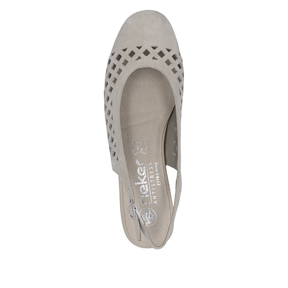 Rieker Damesko med Rem 43457/60 Beige – Let og Komfortabel