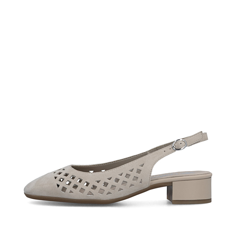 Rieker Damesko med Rem 43457/60 Beige – Let og Komfortabel
