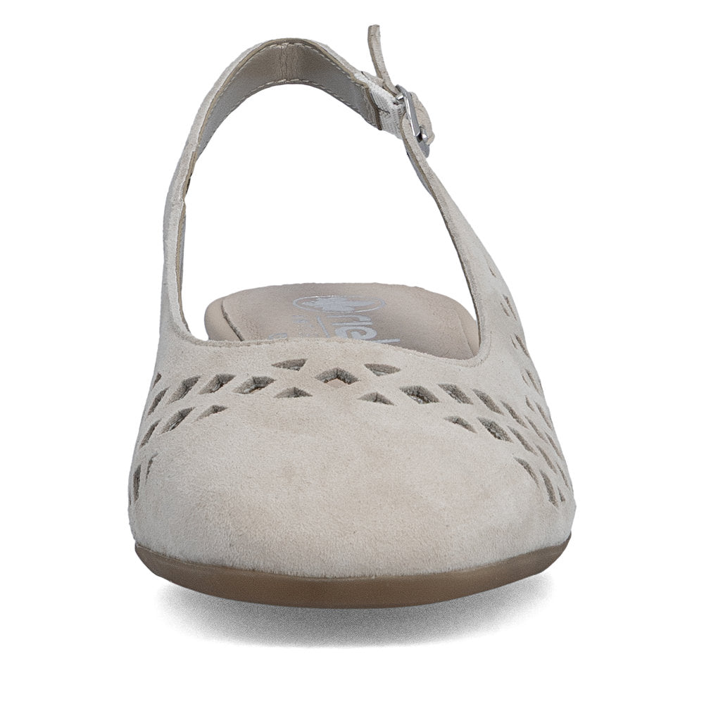 Rieker Damesko med Rem 43457/60 Beige – Let og Komfortabel