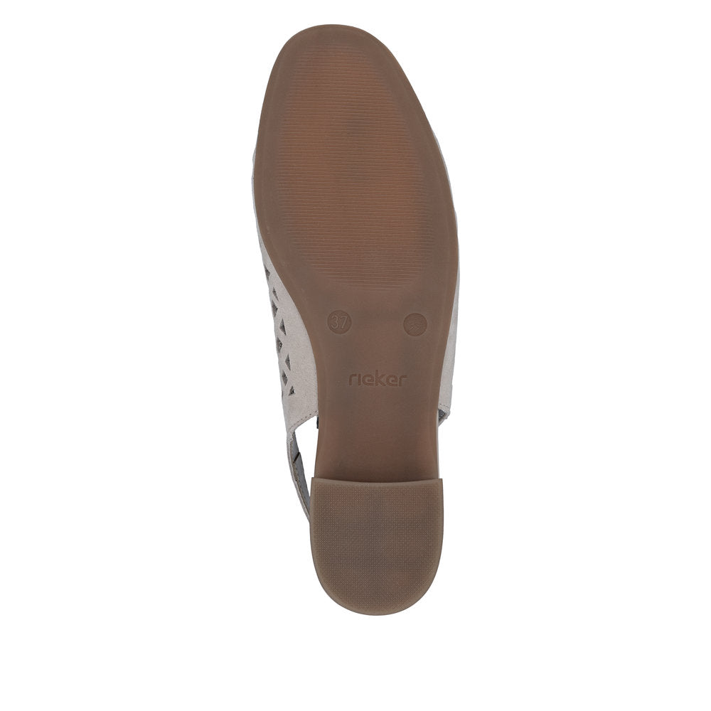 Rieker Damesko med Rem 43457/60 Beige – Let og Komfortabel